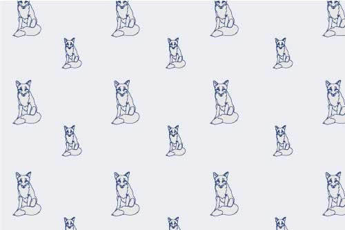 Blue and white foxes wallpaper