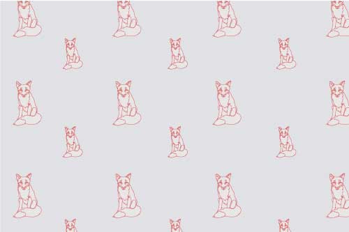 Pink and white foxes wallpaper