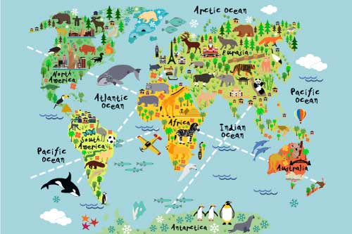 Colorful Wallpaper of World Map