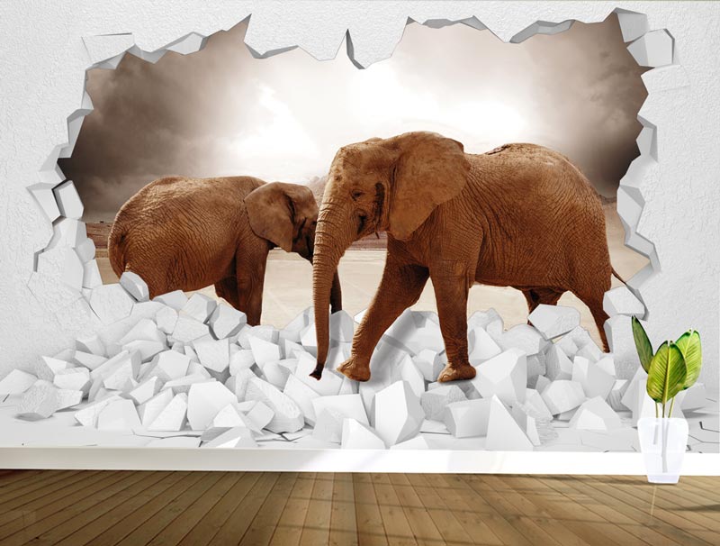 Elephants in the wall | wallpaper