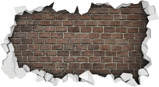 3D sticker brick wall hole