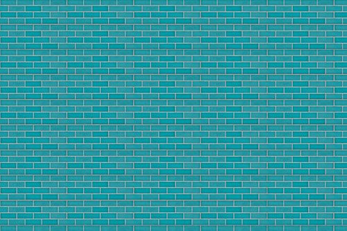 A turquoise brick wall