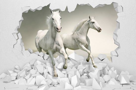 white horses wallpaper