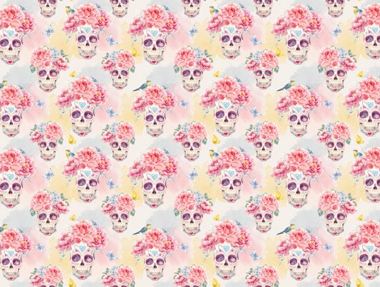 Skulls and flowers | wallpaper