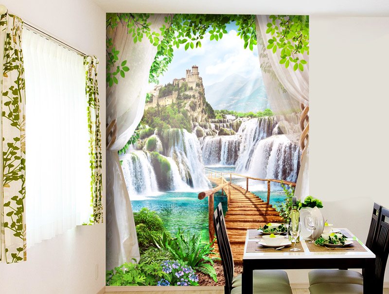 Bridge and waterfalls | wallpaper