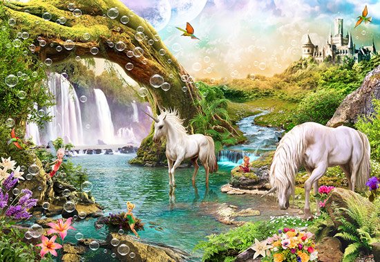 Unicorn in a magical lake | wallpaper