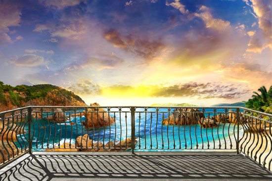 Balcony with view of the beach