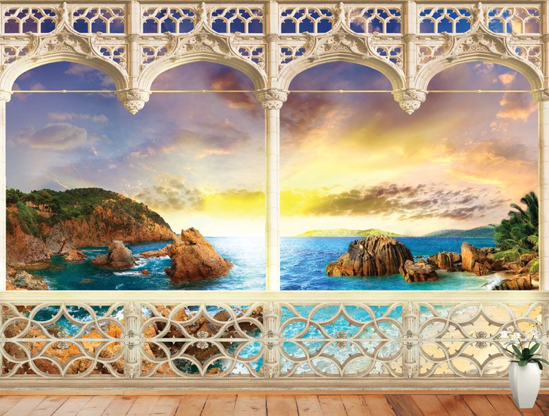 Beautiful balcony with sunset view | wallpaper