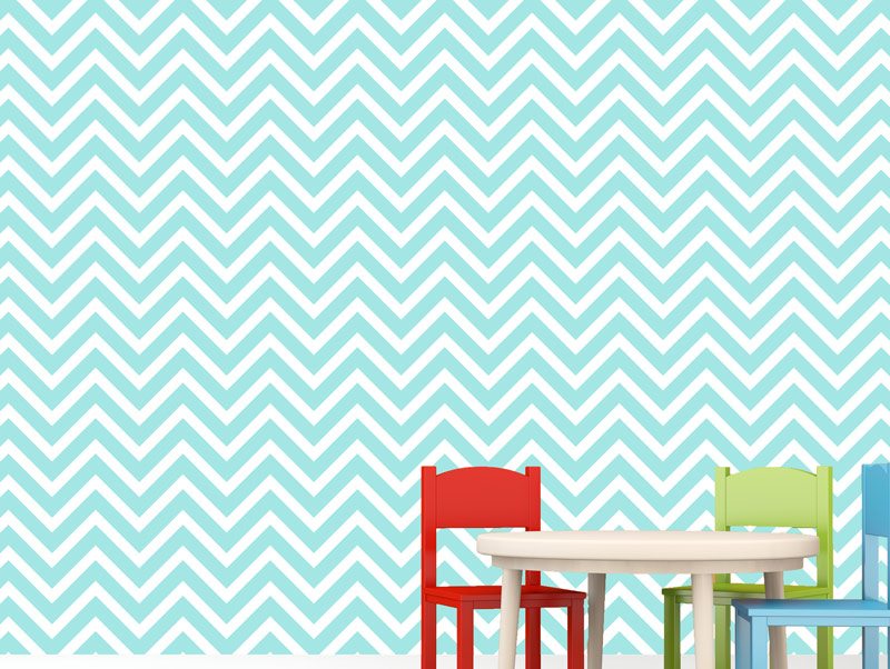 Wallpaper of zigzag stripes pastel blue color