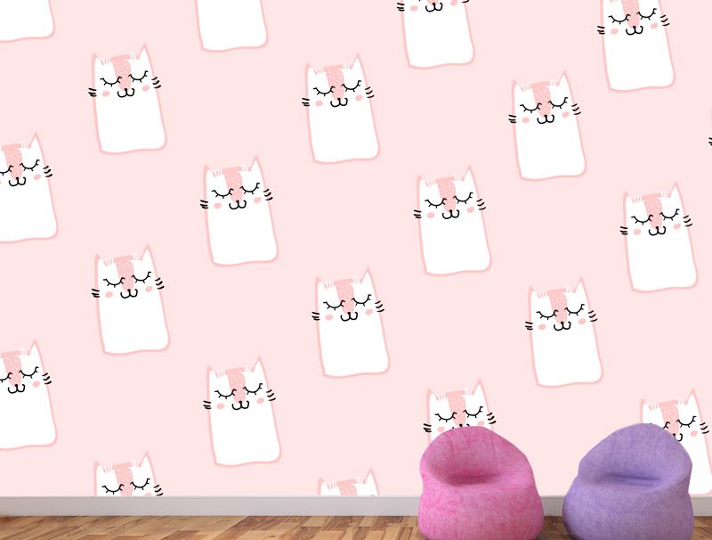 Sweet wallpaper of pink marshmallow kittens