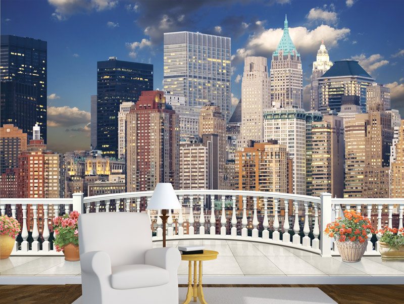 Balcony with beautiful views of Manhattan