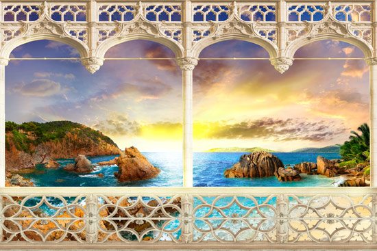 Beautiful balcony with sunset view | wallpaper