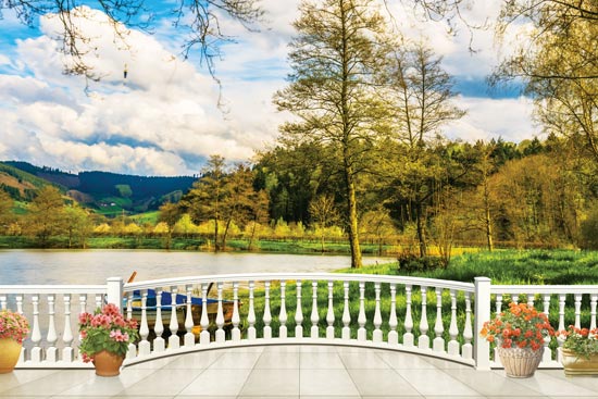 Balcony with lake