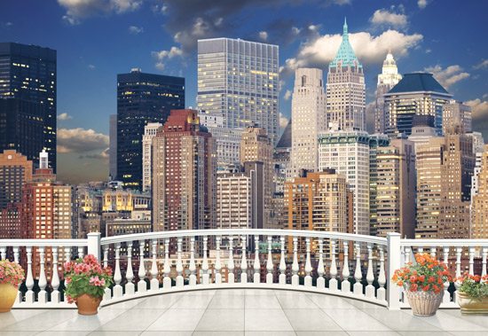 Balcony with beautiful views of Manhattan