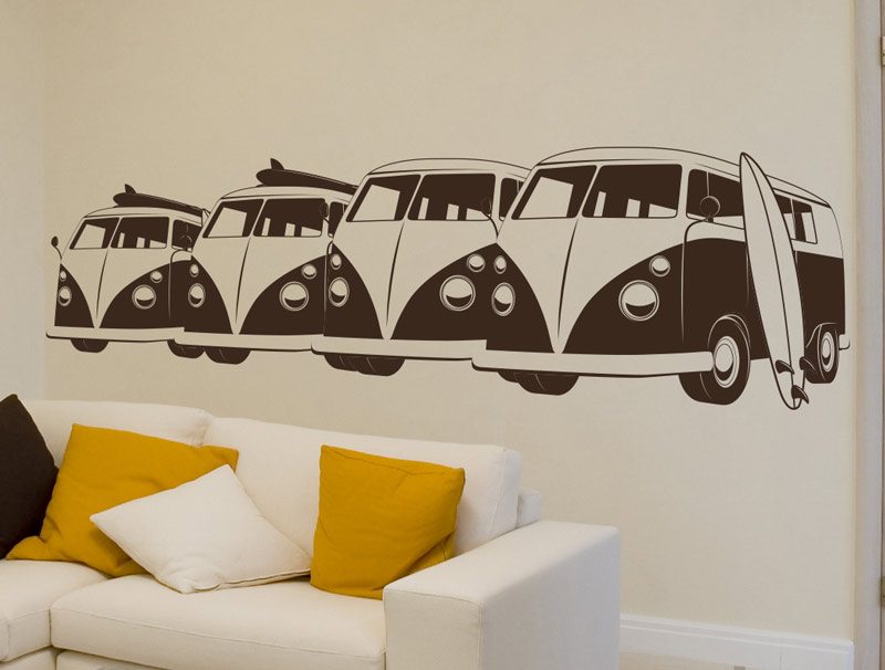 Cars with surfboards | wall sticker