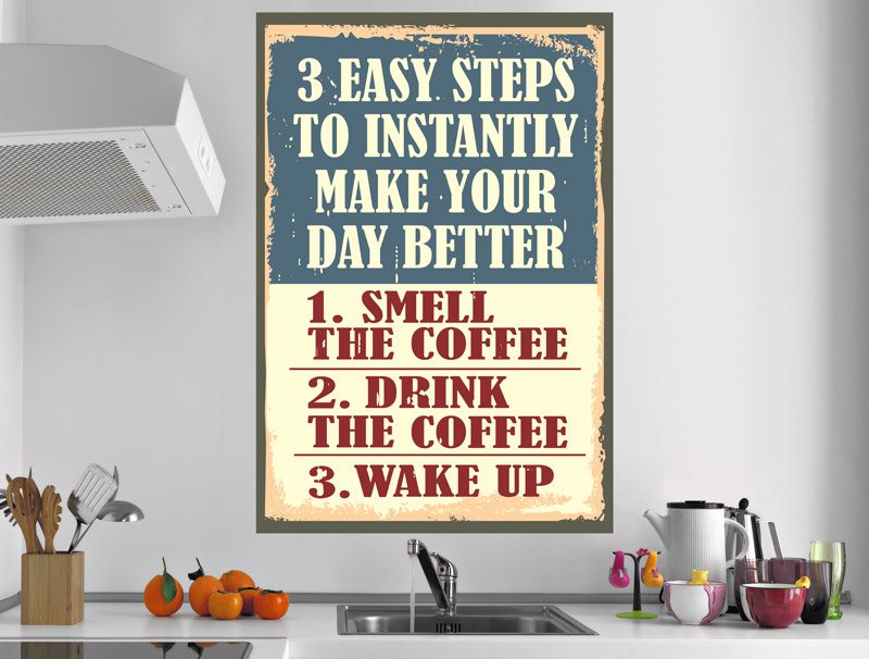 tips for a good day that are related to coffee | wall sticker
