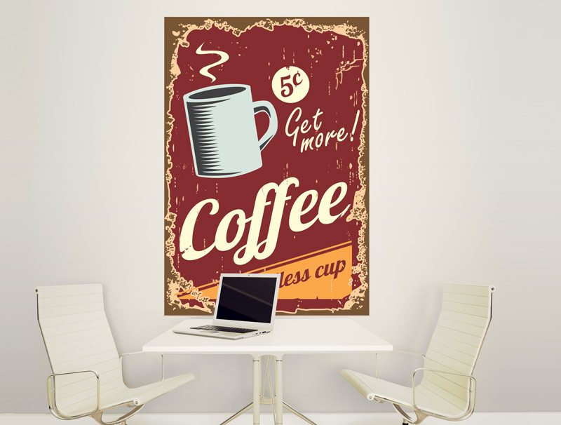 get more coffee wall sticker