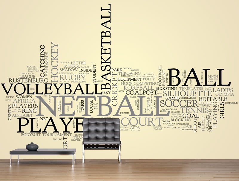 A cloud of words related to sports wallpaper