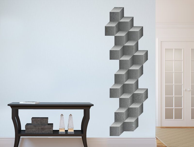 Wall Sticker | 3D concrete blocks
