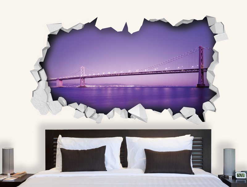 Wall Sticker | Bridge and purple landscape