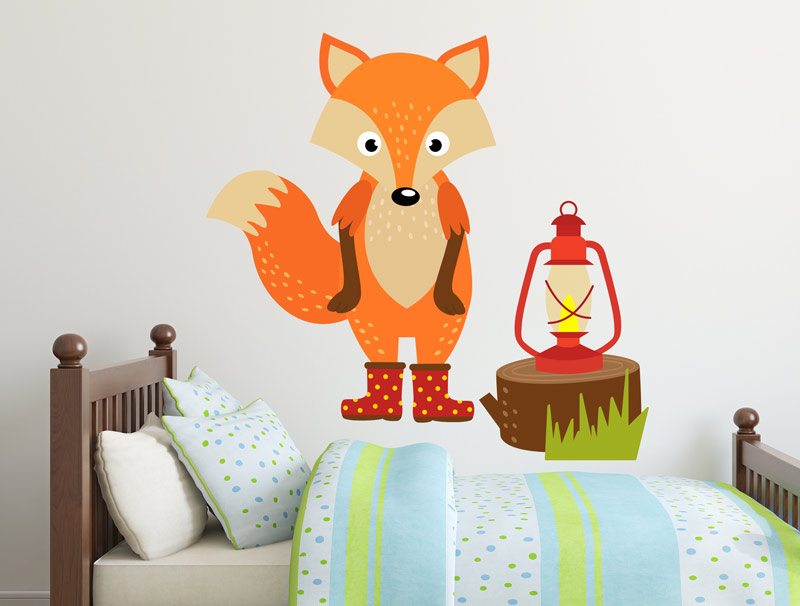 Wall Sticker | A sweet fox with a lamp