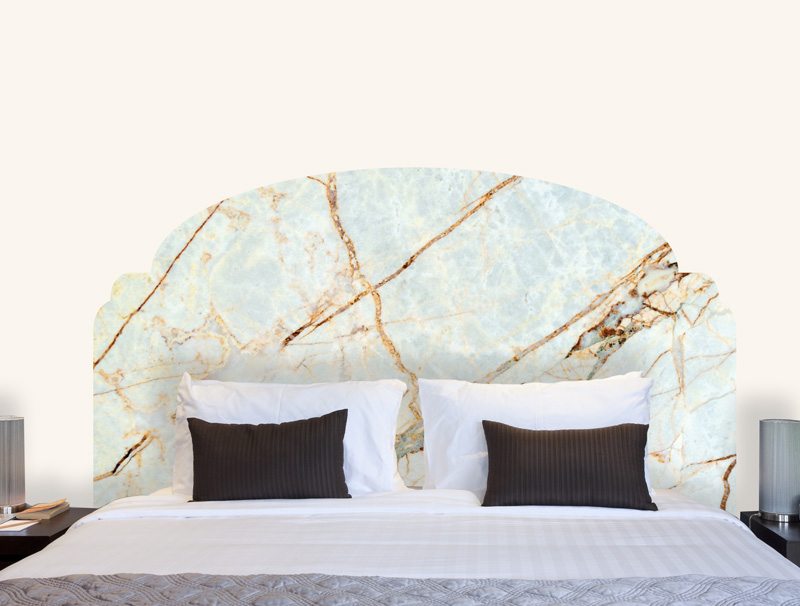 Wall Sticker | Bed Headboard in design of greenish marble