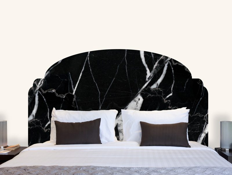 Wall Sticker | Bed Headboard in design of black marble