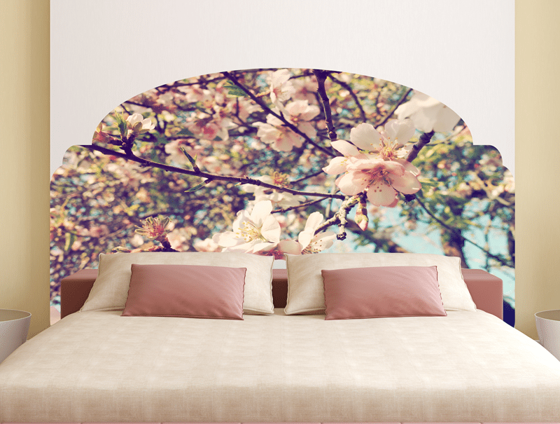 Wall Sticker | Bed Headboard | design of pink blossoms