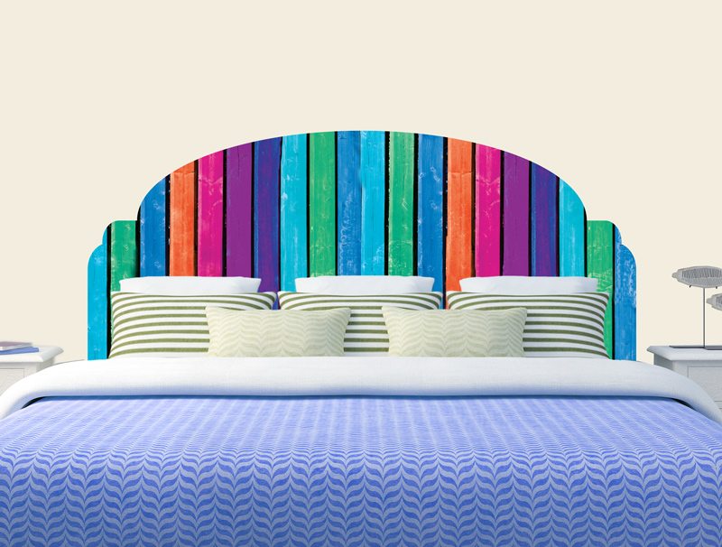 Wall Sticker | Decorated Bed Headboard in design of colorful trees
