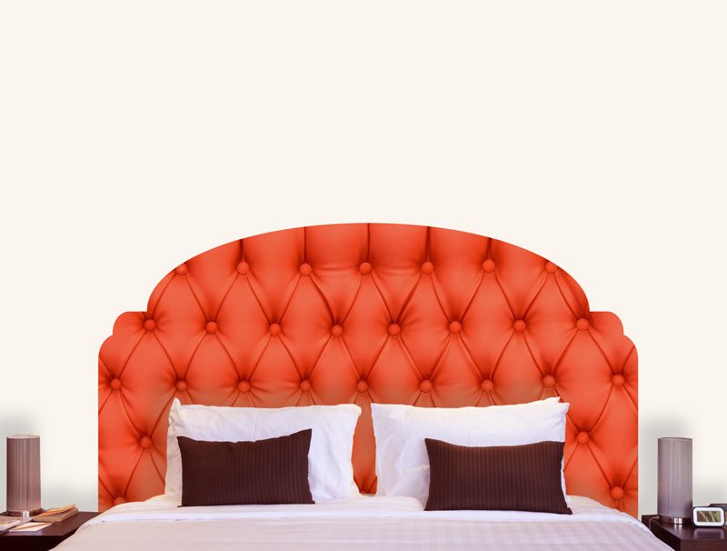 Wall Sticker | bed headboard sticker in the design of red upholstery