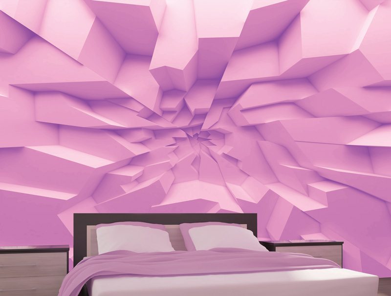 Wallpaper | Three-dimensional design in pink color