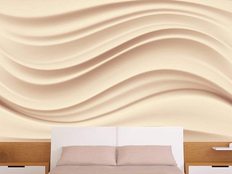 Wallpaper | Three-dimensional cream-colored waves