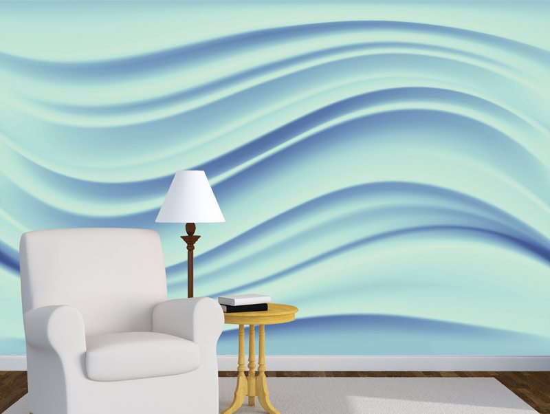 Wallpaper | Three-dimensional waves in light blue