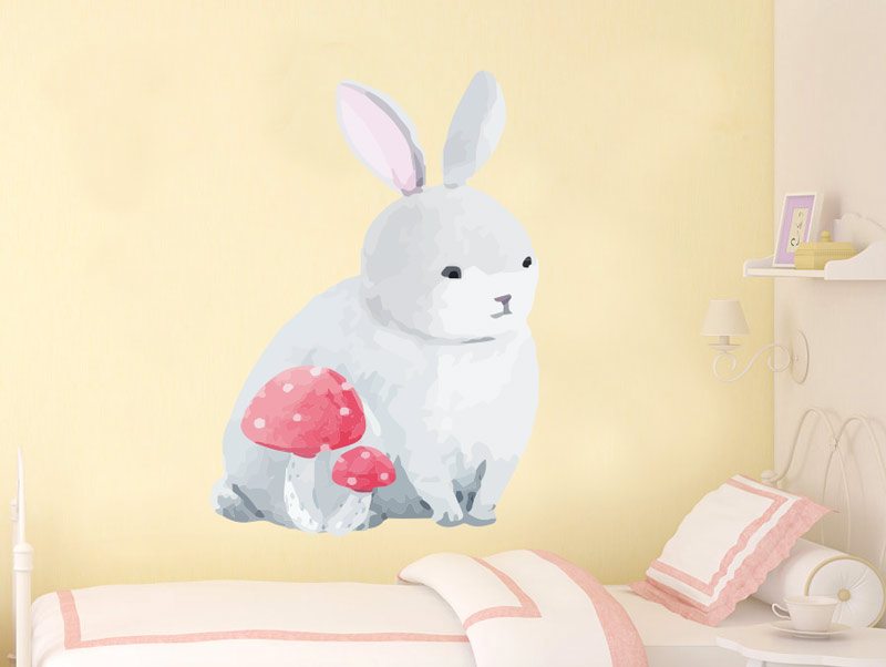 Wall Sticker | A white rabbit