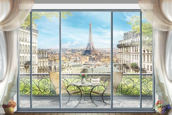 Wallpaper | Balcony with views of Paris