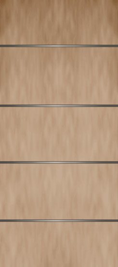door Wallpaper | Light brown wallpaper with nickel stripes