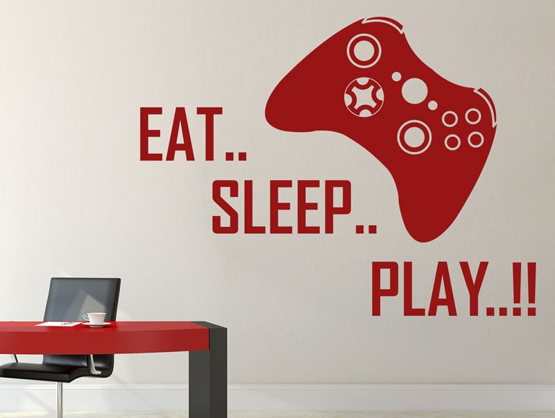 wall sticker | eat, sleep, play