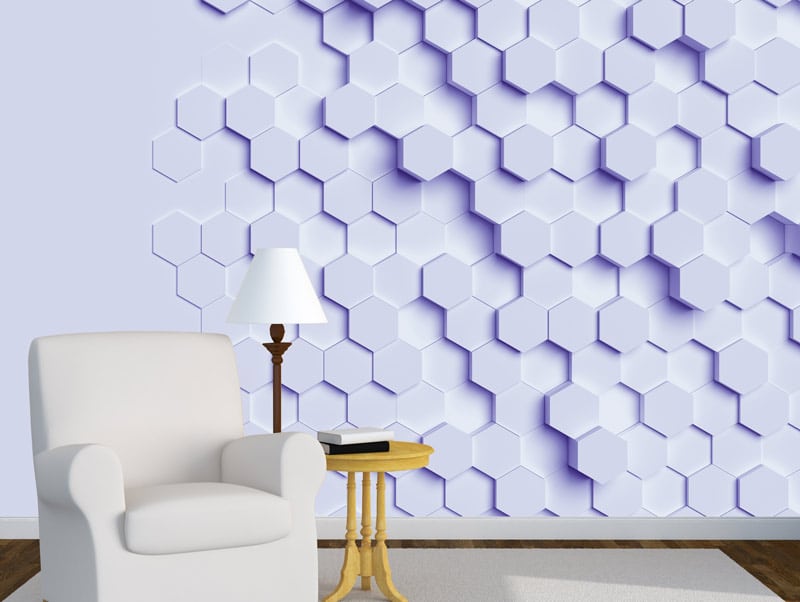 wallpaper | blue three-dimensional hexagons