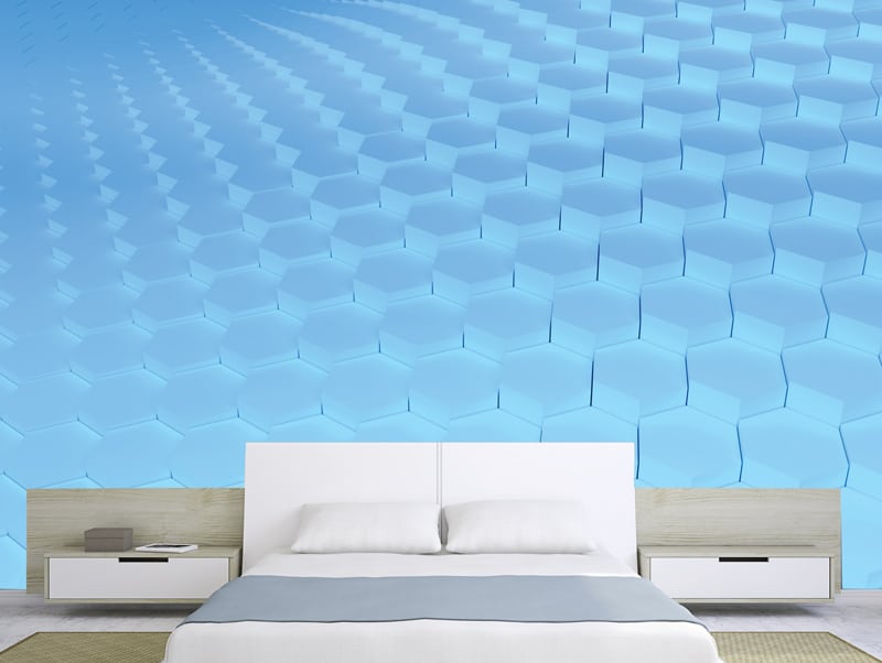 Wallpaper | 3D blue hexagons