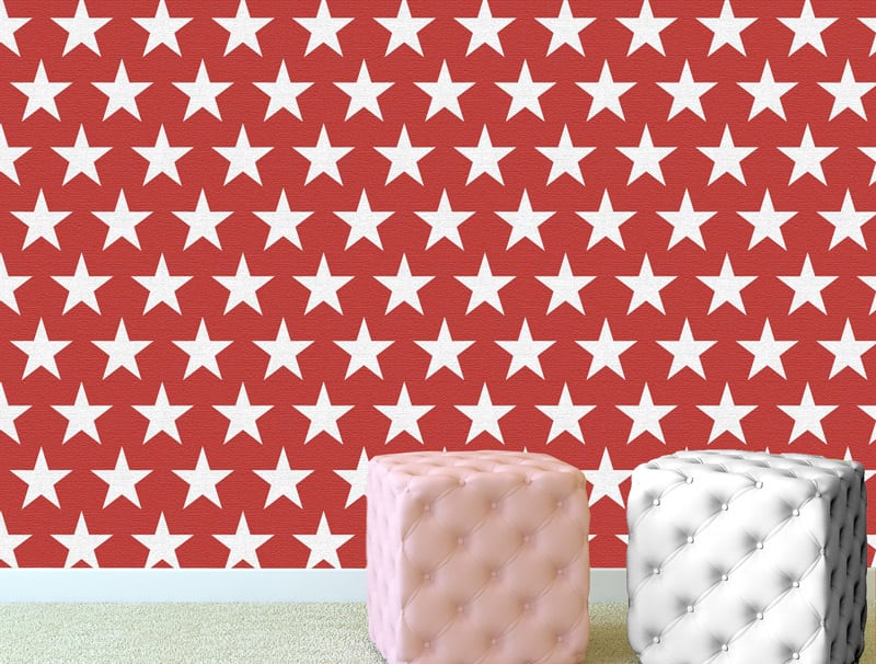 Wallpaper | White stars on a red background