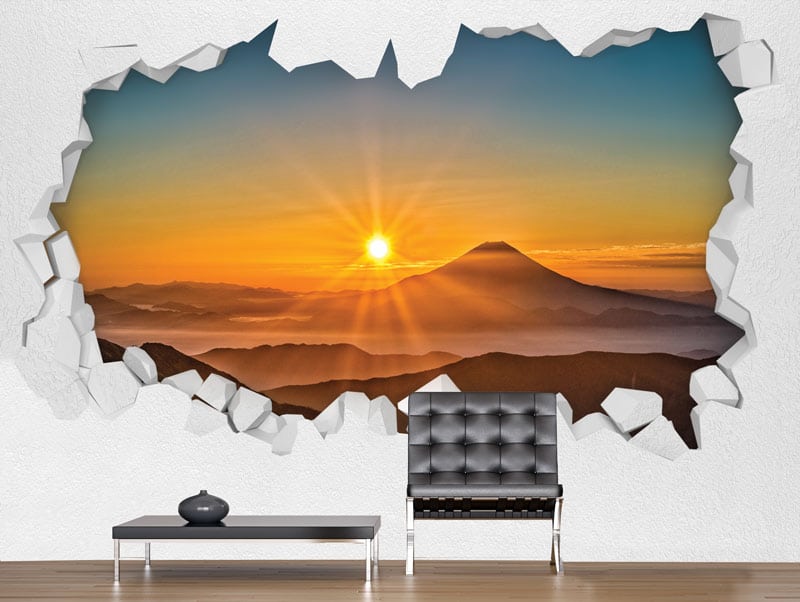 Wallpaper | A hole in the wall with a beautiful view of the sunrise