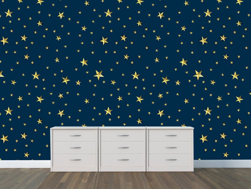 Wallpaper | Three-dimensional gold stars