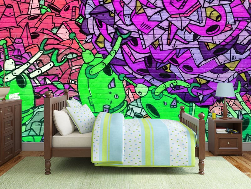 Wallpaper | Colorful graffiti robots