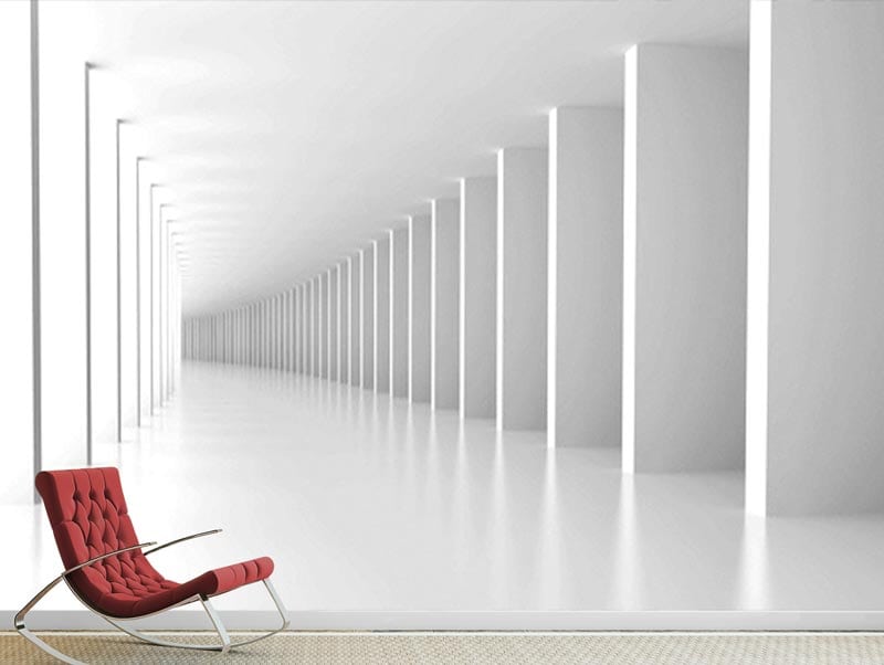 Wallpaper | A three-dimensional white hallway