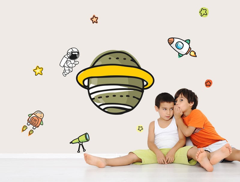 Wall Sticker | cute astronaut in space