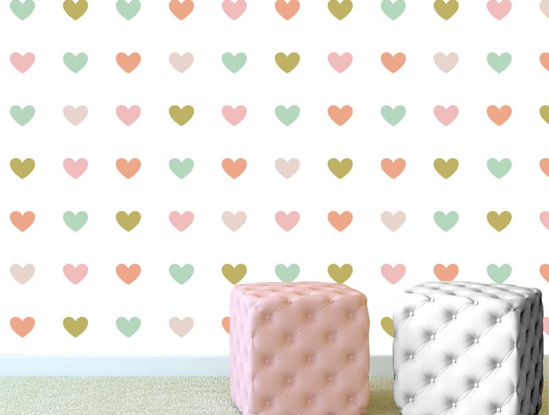 Wallpaper | Sweet colourful hearts