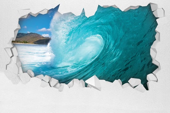 Wallpaper | Hole in the wall with a beautiful wave