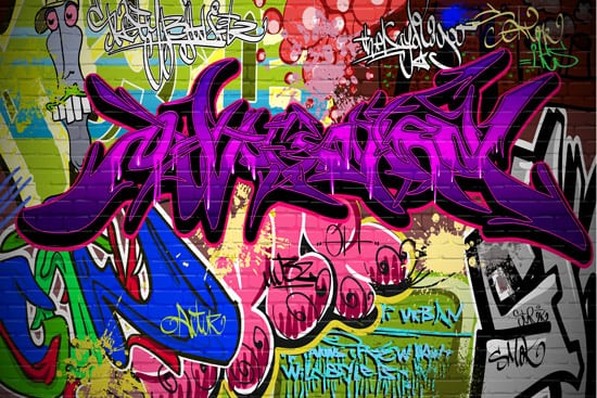 Wallpaper | Colorful purple graffiti