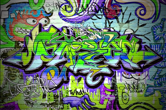 Wallpaper | Graffiti Blue Green