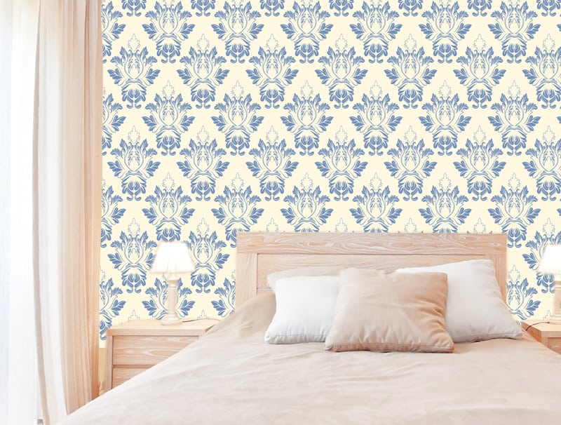 Wallpaper | Victorian design in shades of yellow and blue